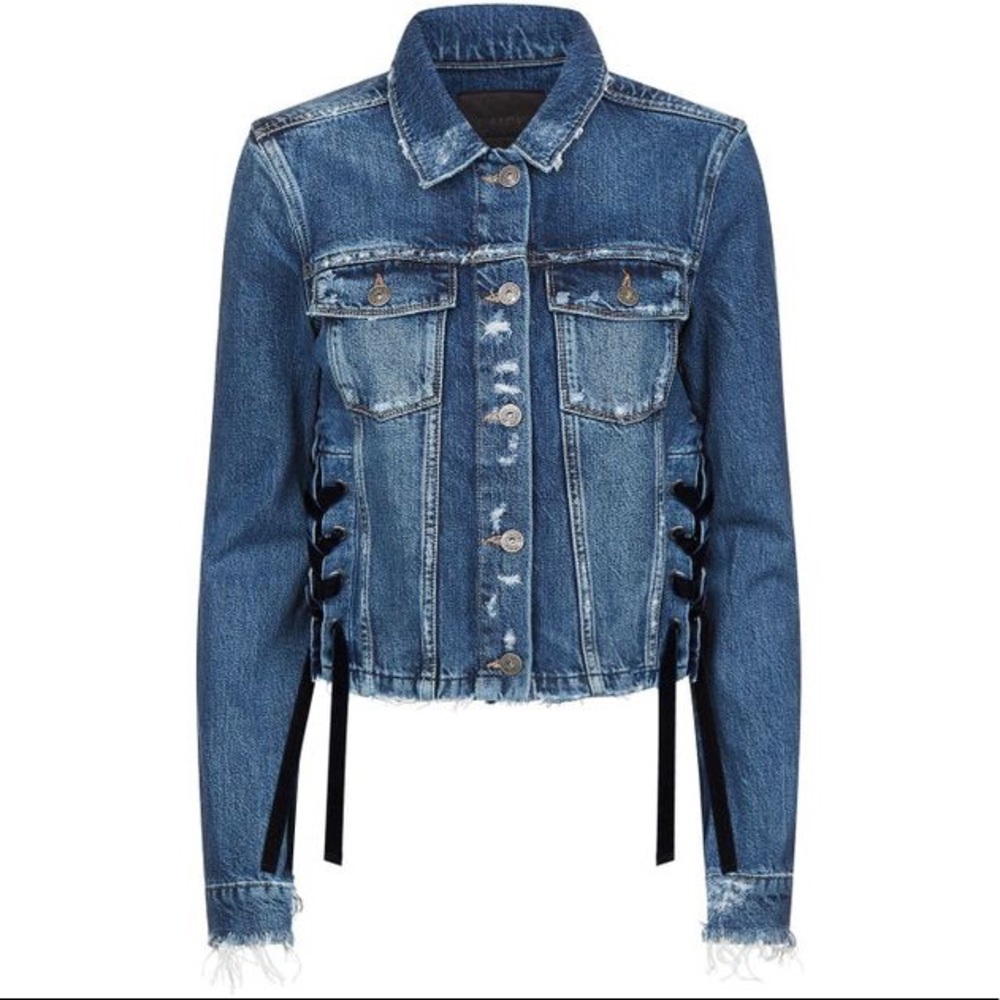 PAIGE Denim Distressed Side Tie Villa Festival Jacket